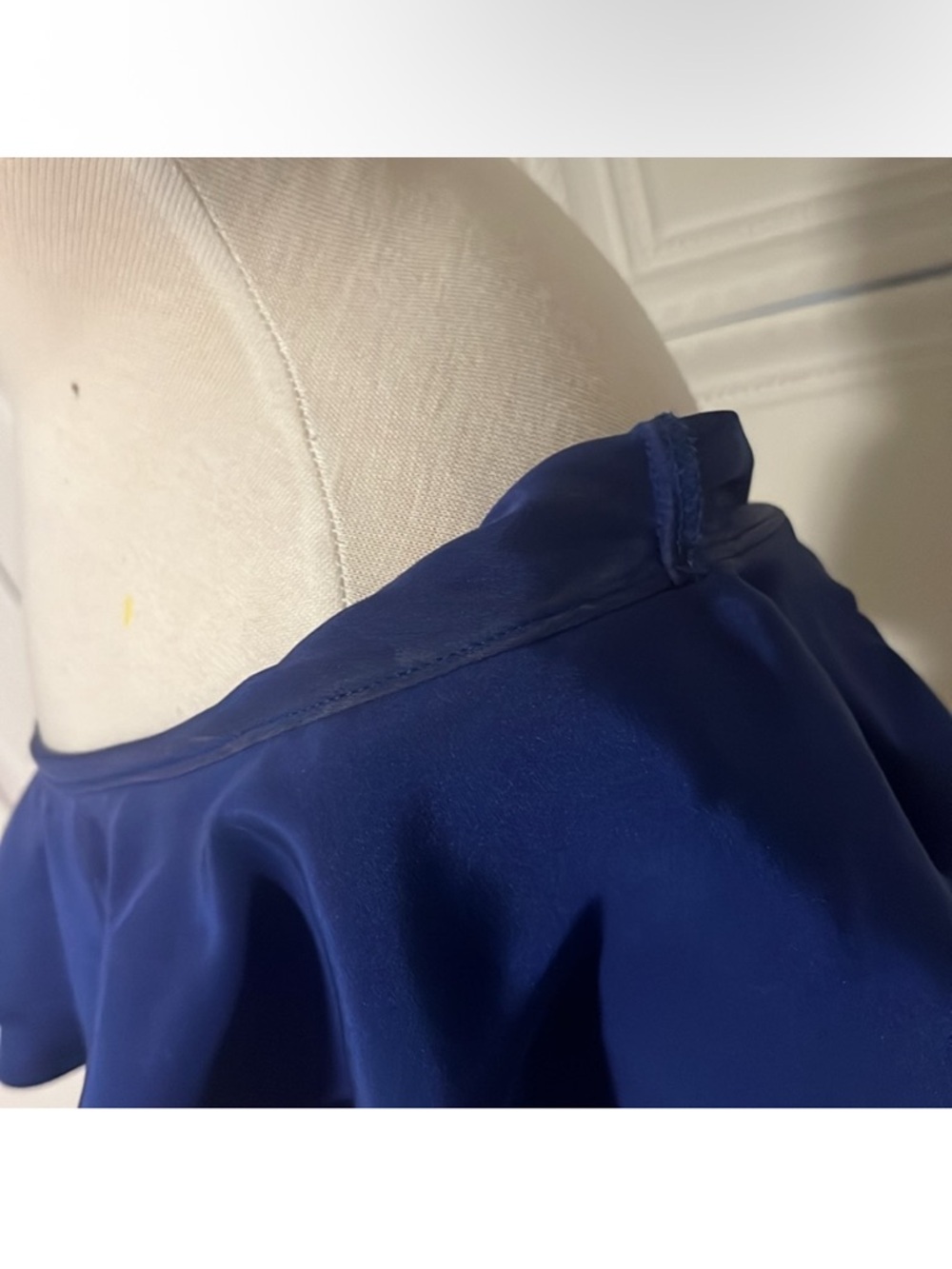 Royal Blue One Shoulder Ruffle Asymmetrical Dress - Picture 5 of 7